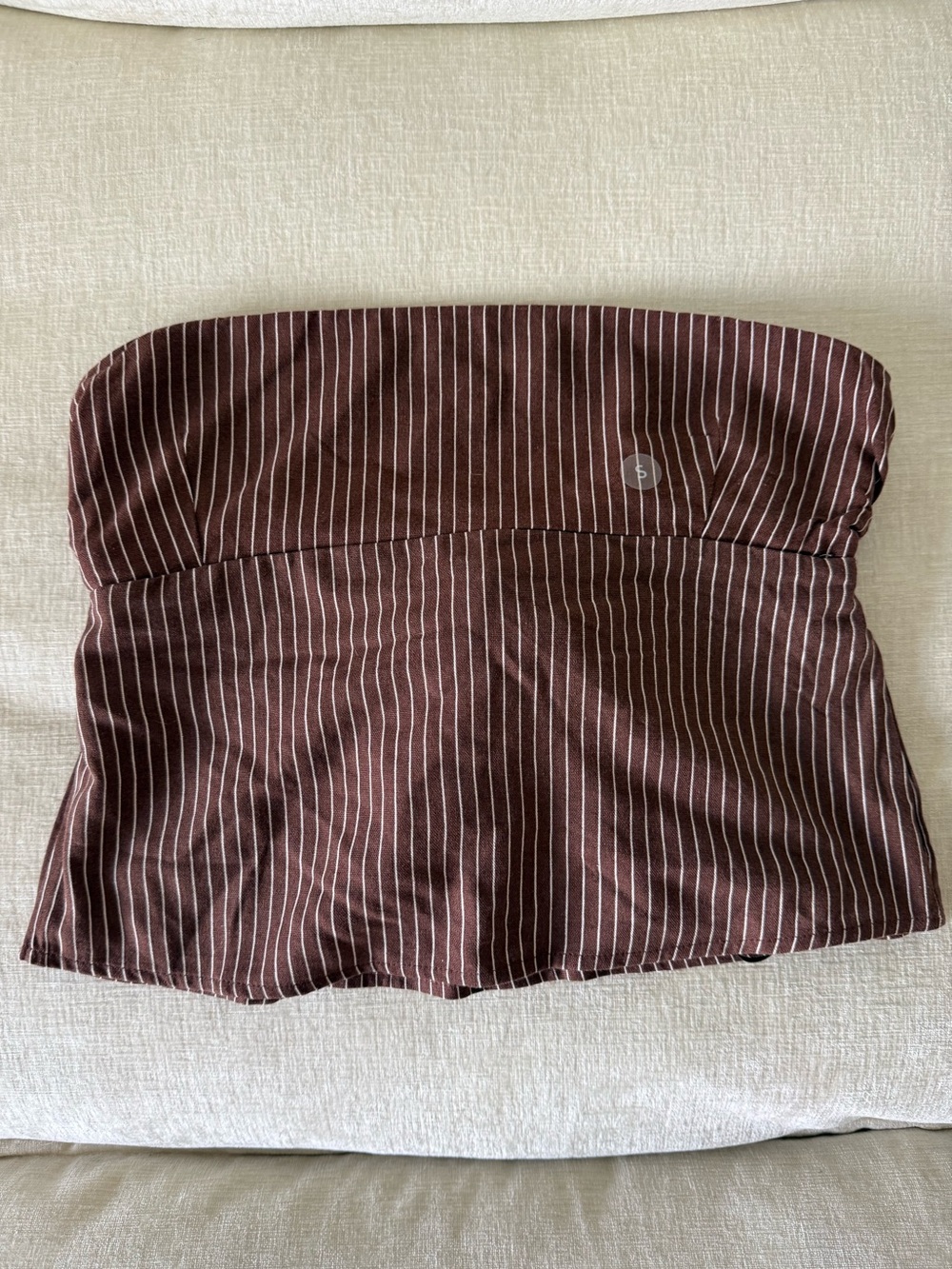 brown striped tie-back tube top ☕️